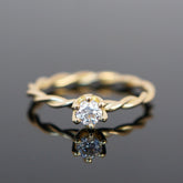 Kordelring mit 0,25 Ct. Diamant, Verlobungsring