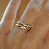 Wunderschöne Ringkombination, Trauring und Verlobungsring zusammen