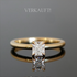 Vintage Ring aus Gold mit Diamanten im Radiant-Schliff.