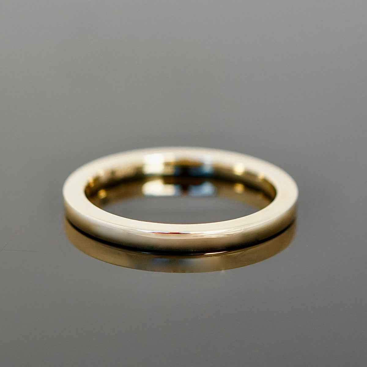 polierter Ring für Kombinationen Ringe aus Gold, Stapelring schlicht
