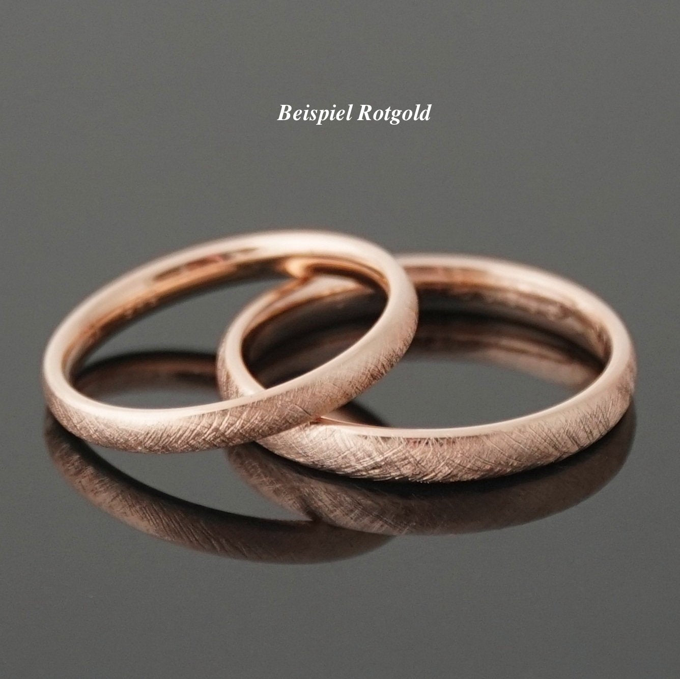 Trauringe aus Rotgold. Vintage Eheringe. Handwerkliche Ringe für die Hochzeit.
