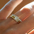 Ringkombination mit drei Ringen. Diamanten und Ring im Smaragd-Schliff ca. 0,50 Ct 