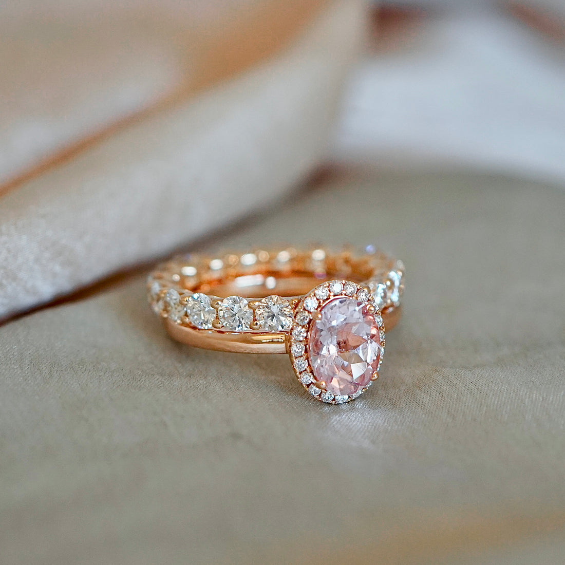 Ring Kombination mit Morganit und Diamanten