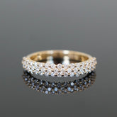 Memoyring mit drei unregelmäßigen Reihen Brillanten 