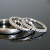 Retro Trauringe  aus Platin mit einem Diamantring Vintage