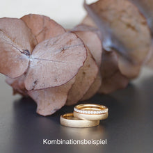Lade das Bild in den Galerie-Viewer, Ringe zur Hochzeit Kombination mit Memoryring. Edle Trauringe aus Rosegold
