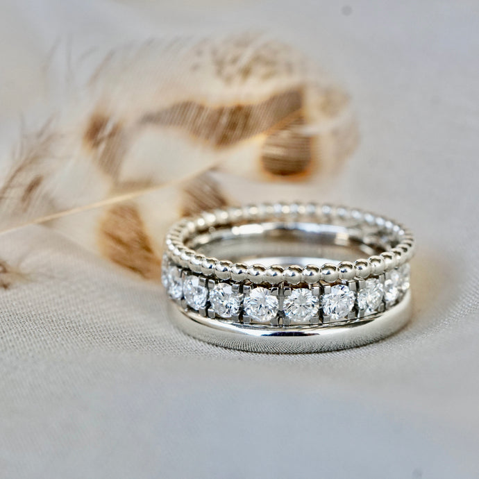 Luxus Ringkombination mit Diamanten