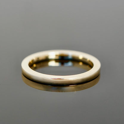 polierter Ring für Kombinationen Ringe aus Gold, Stapelring schlicht