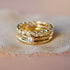 Kombination aus drei Ringen, Ring mit Diamanten 