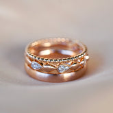 Kombination aus der Ringen, Tropfenförmig und Diamanten, schlichter Ehering, Kugelring 