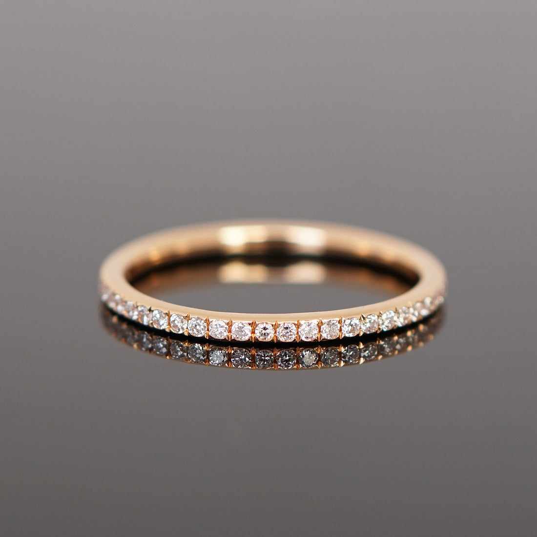 zarter Memoryring mit Diamanten, voll besetzt, Vorsteckring 