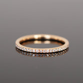 zarter Memoryring mit Diamanten, voll besetzt, Vorsteckring 