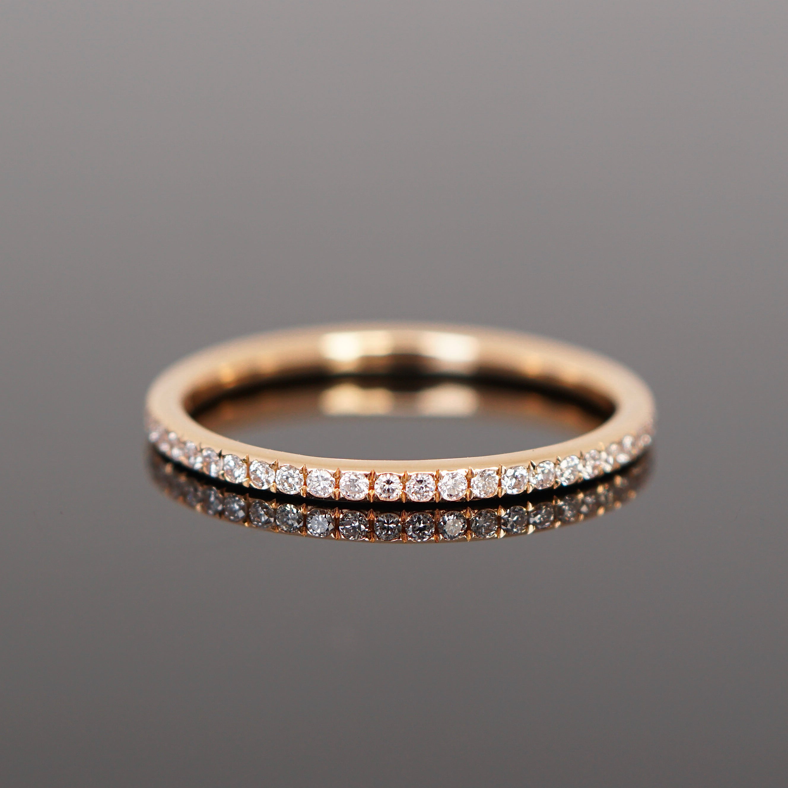 zarter Memoryring mit Diamanten, voll besetzt, Vorsteckring 