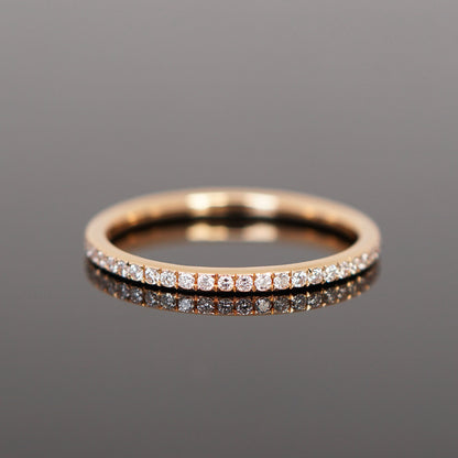 zarter Memoryring mit Diamanten, voll besetzt, Vorsteckring 
