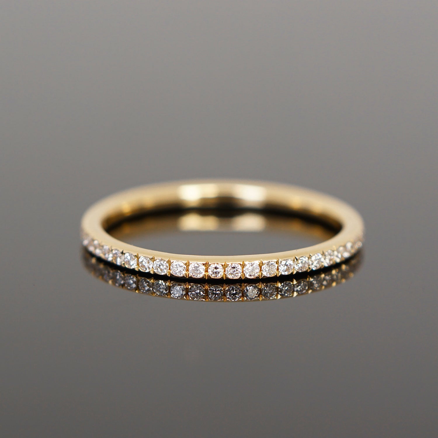 zarter Memoryring mit Diamanten, halb besetzt, Vorsteckring 
