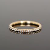 zarter Memoryring mit Diamanten, halb besetzt, Vorsteckring 