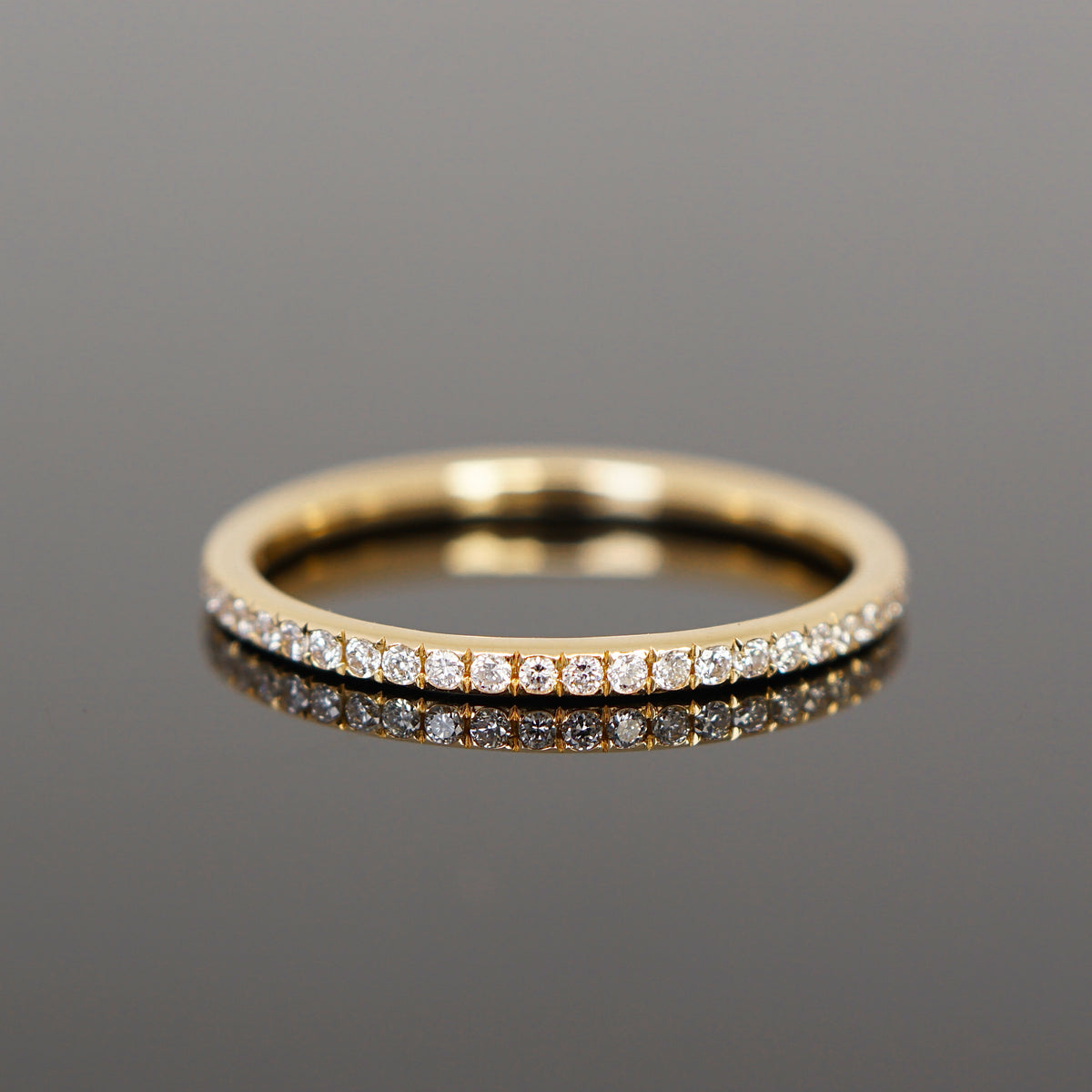 zarter Memoryring mit Diamanten, halb besetzt, Vorsteckring 