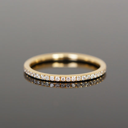 zarter Memoryring mit Diamanten, halb besetzt, Vorsteckring 