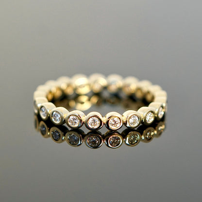 Vorsteckring mit Zargenfassung und Diamanten, rundes Design, voll ausgefasst
