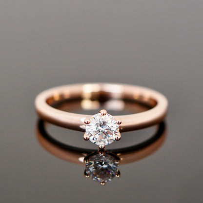 klassischer Verlobungsring mit Mittelstein 0,40 Ct. , Solitärring